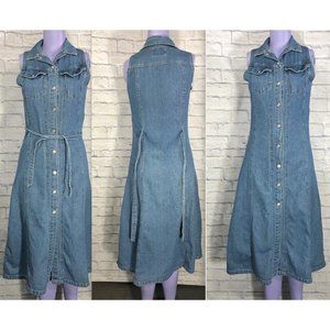 Sweet Pearl Blue Jean Denim German Sz 164 Long 100% Cotton Dress Womens Skirt